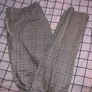 grey plaid pants
